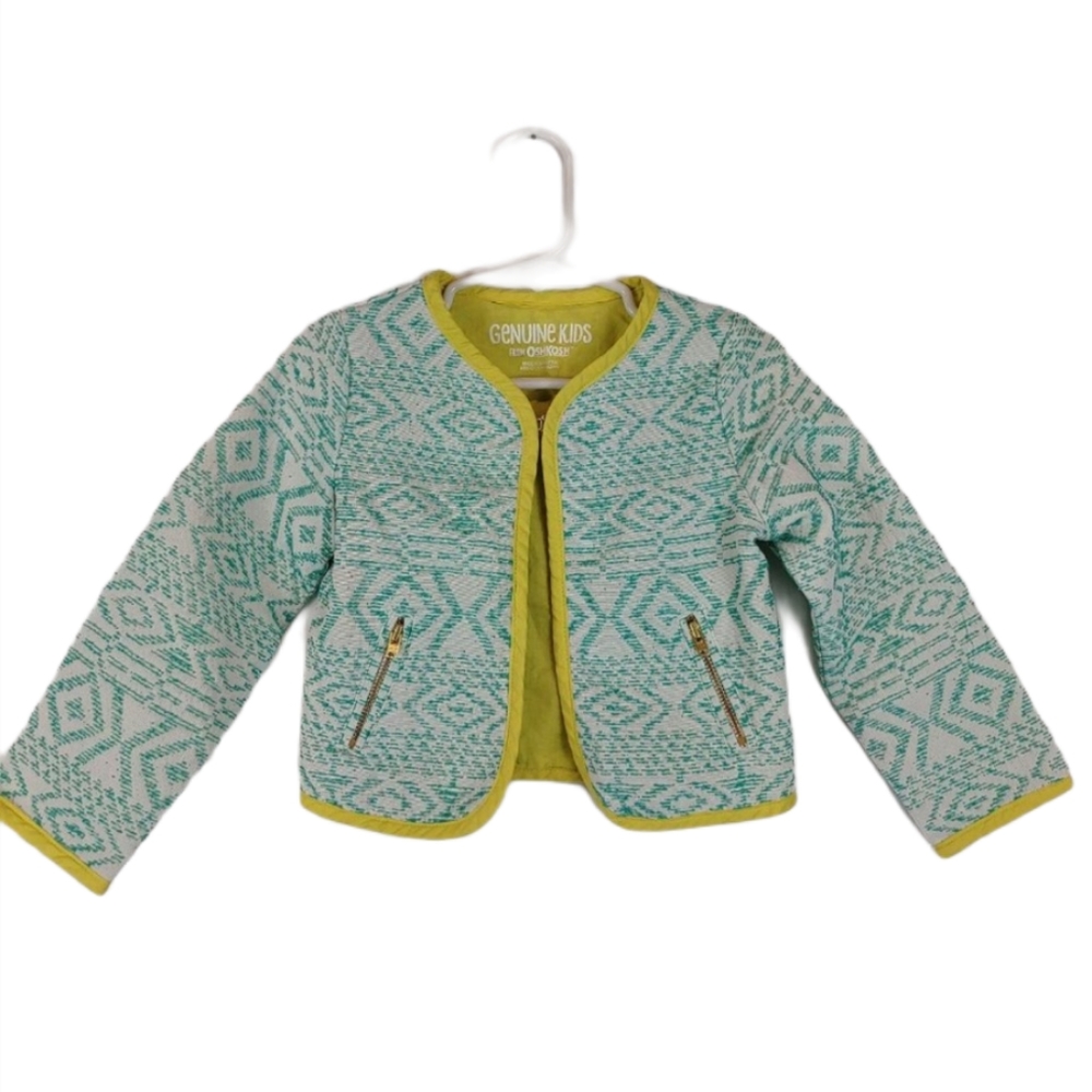 Osh Gosh Toddler teal Jackie O style blazer 3t